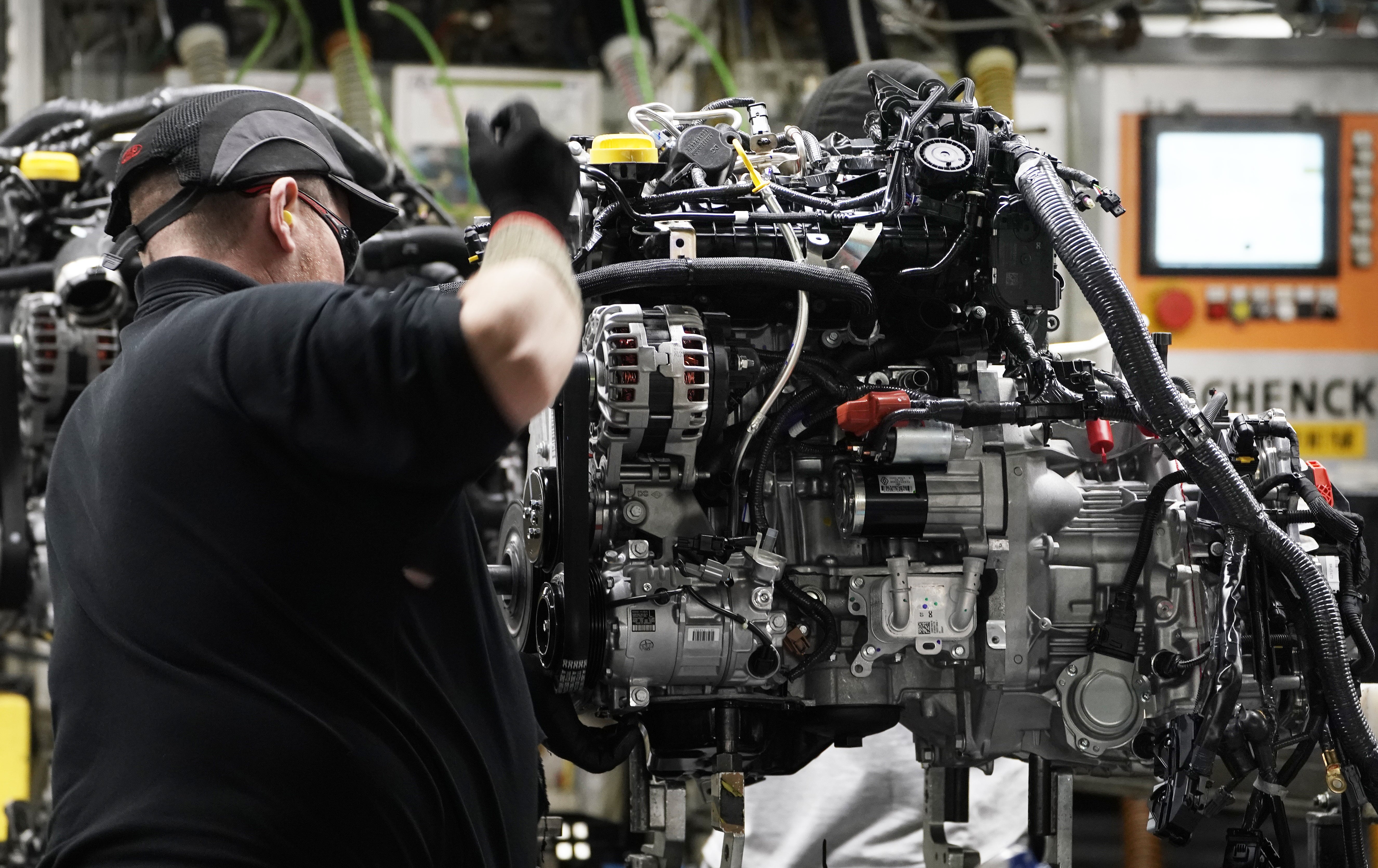 Almost 100,000 fewer vehicles were built in the first three months of 2022 compared with a year ago (Owen Humphreys/PA)