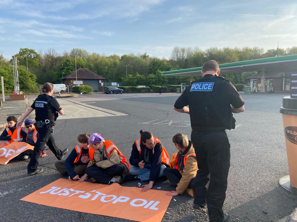 Just Stop Oil activists block two M25 petrol stations at rush hour