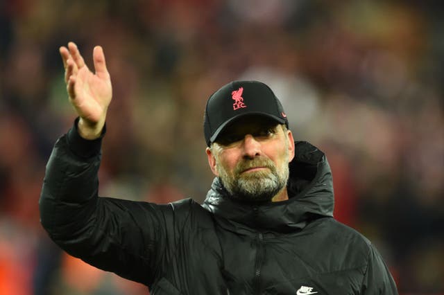 <p>Jurgen Klopp gestures to Liverpool fans after victory over Villarreal </p>