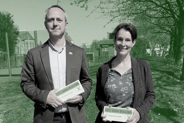 <p>Councillor David Francis and his fellow Green Party candidate in South Shields, Sarah McKeown</p>