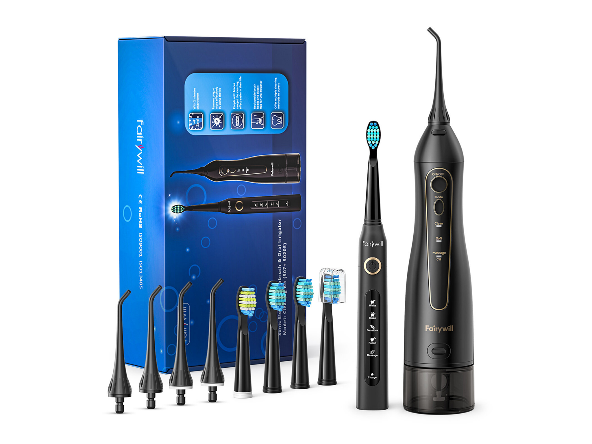 Fairywill electric toothbrush + cordles oral irrigator water flosser.png
