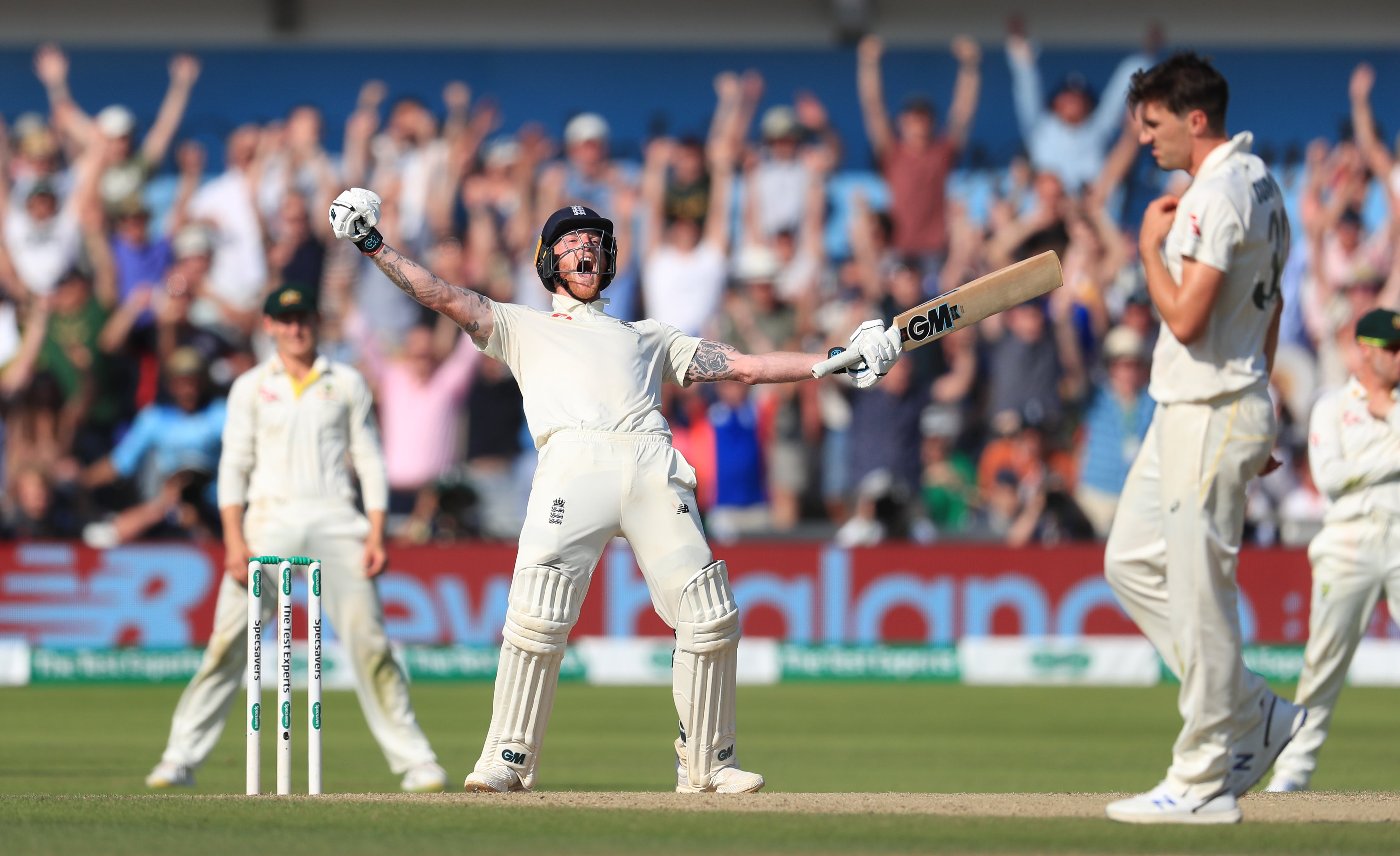 Ben Stokes celebrates his remarkable Ashes century at Headingley