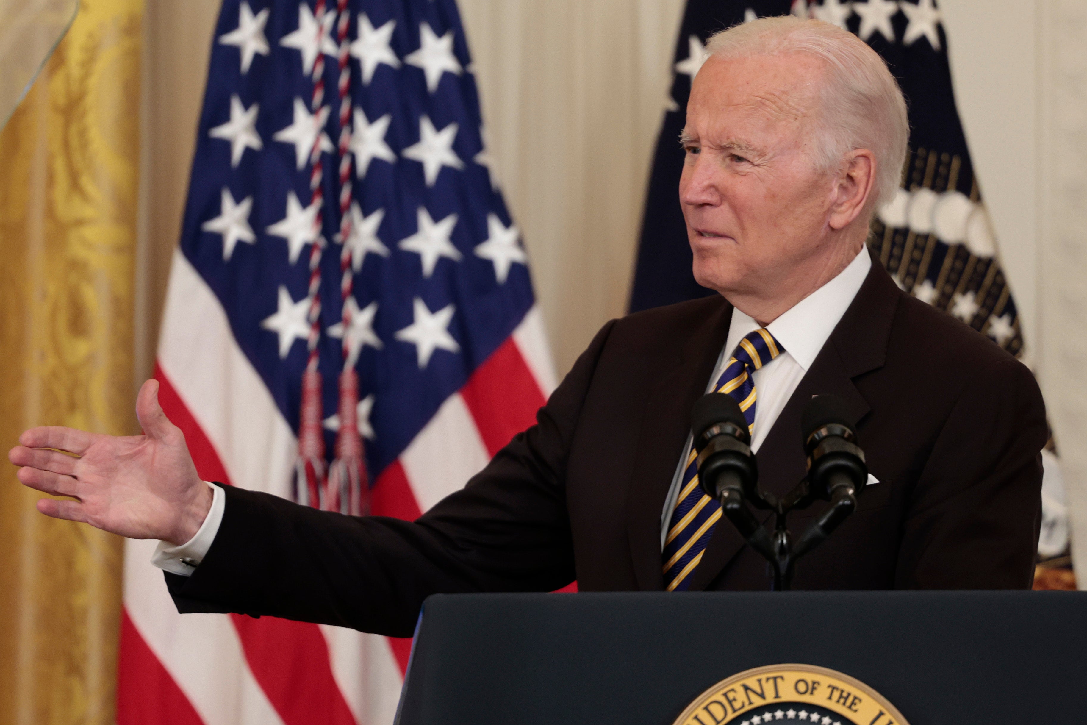 President Biden searched for positives as he announced the fall in GDP