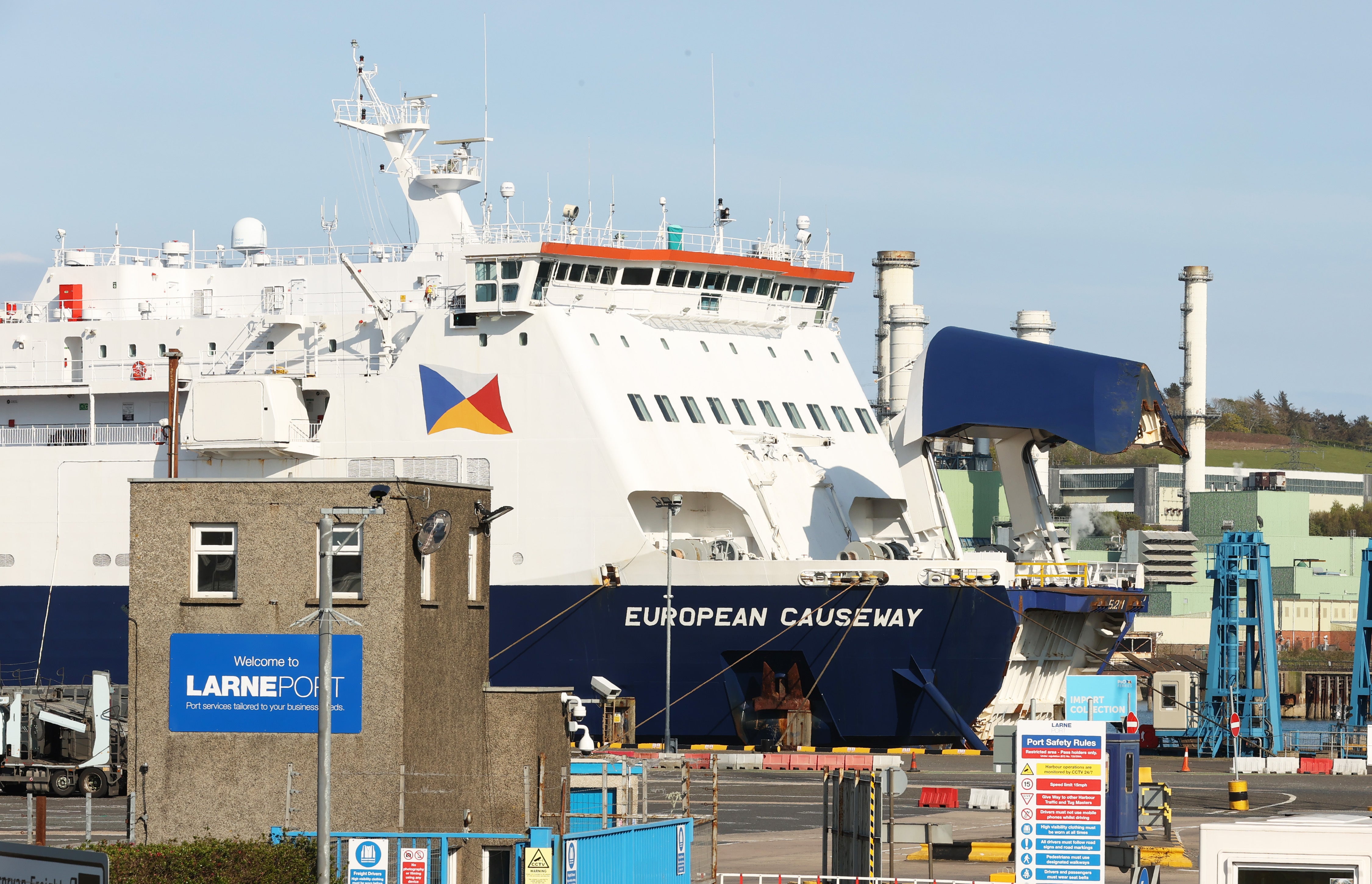 P&O Ferries vessel European Causeway went adrift on Tuesday (Liam McBurney/PA)