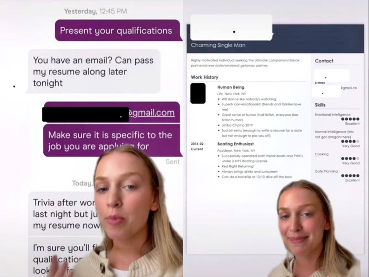 Woman applauds Hinge match’s dedication after he creates mock resume to ...