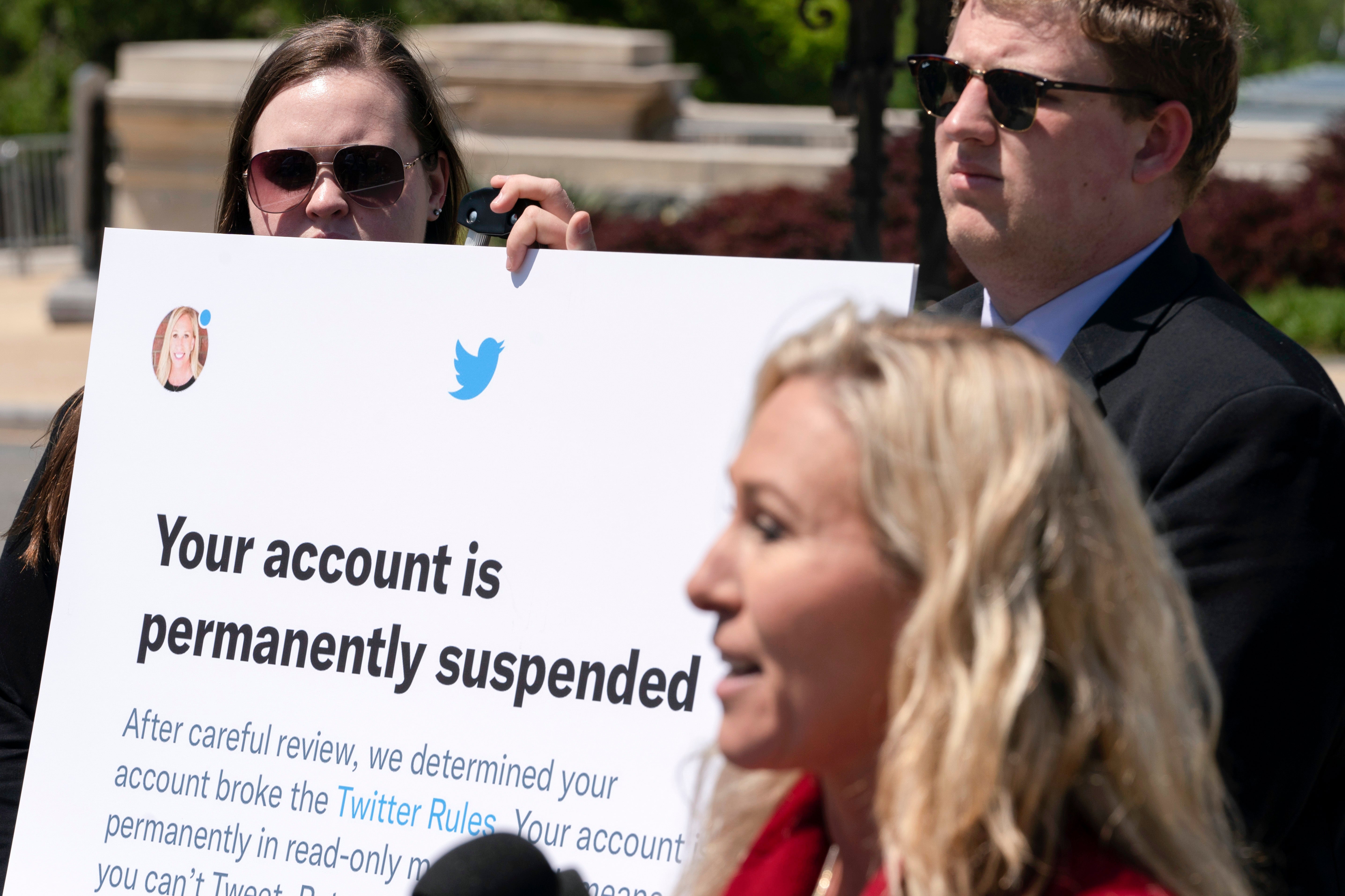 Georgia congresswoman Marjorie Taylor Greene’s Twitter account was suspended for violating the company’s Covid-19 misinformation policies. She has continued to post from her congressional account and on platforms like Telegram and Truth Social.