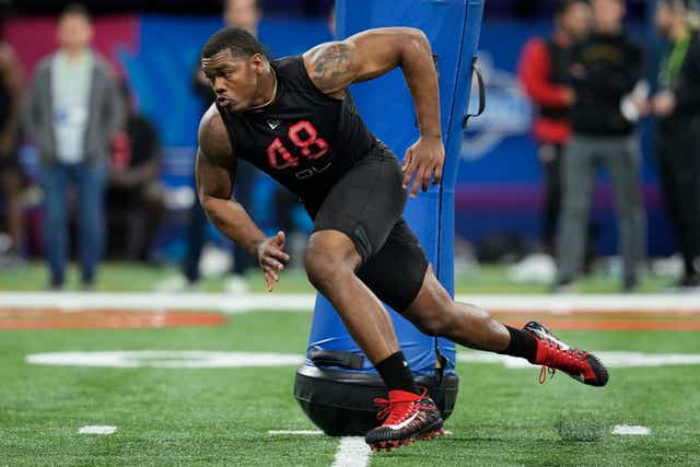 The Jacksonville Jaguars selected defensive lineman Travon Walker with the first pick of the 2022 NFL Draft (AP Photo/Darron Cummings, File)