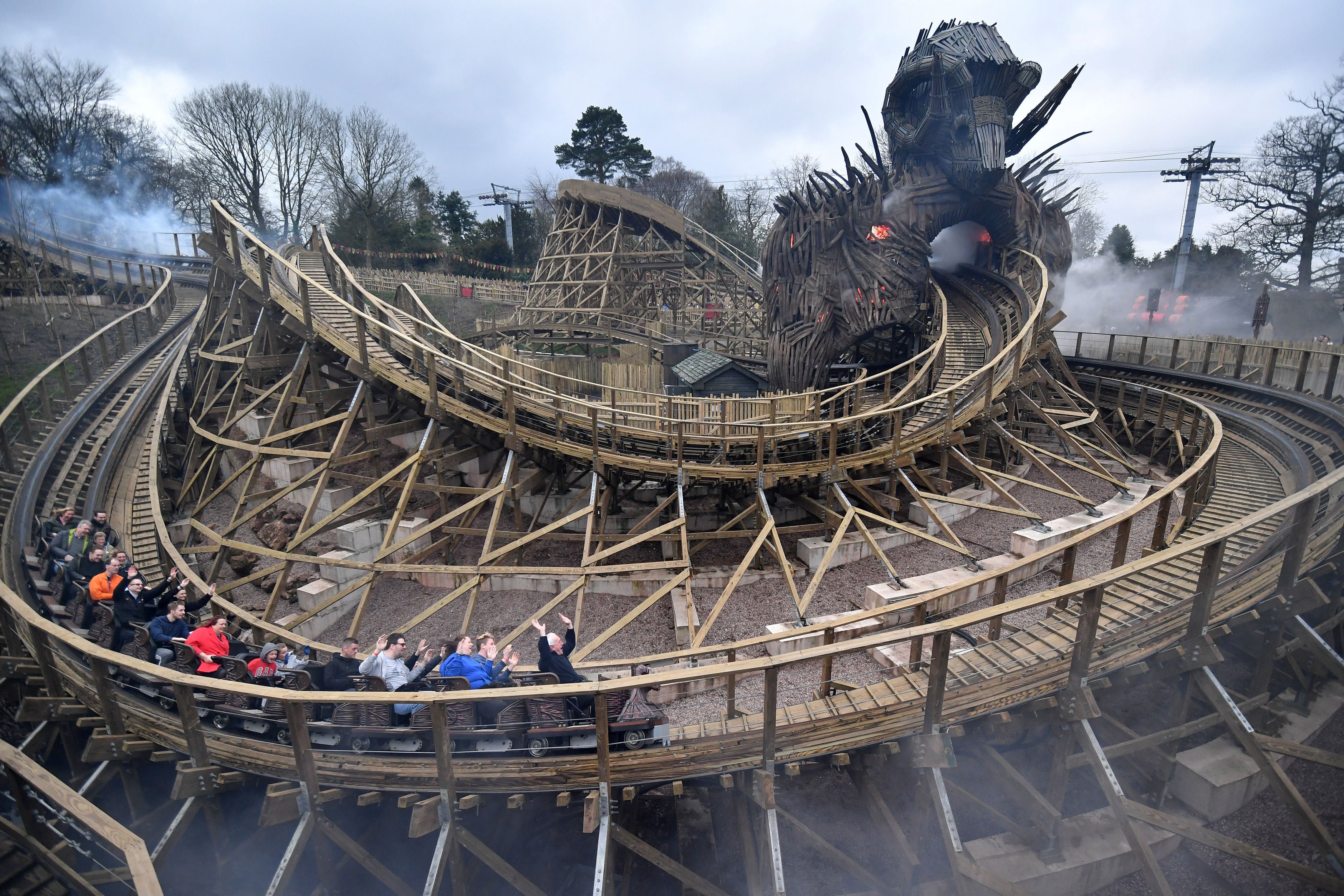 Chasing a thrill: Visitors at Alton Towers