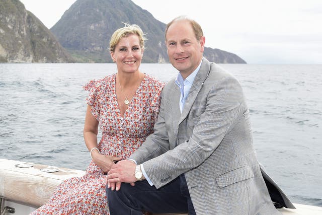 The Earl and Countess of Wessex depart Soufriere, Saint Lucia by boat (Stuart C. Wilson/PA)