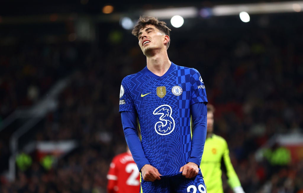 Another one bites the dust: Kai Havertz rues yet another missed opportunity at Old Trafford on Thursday