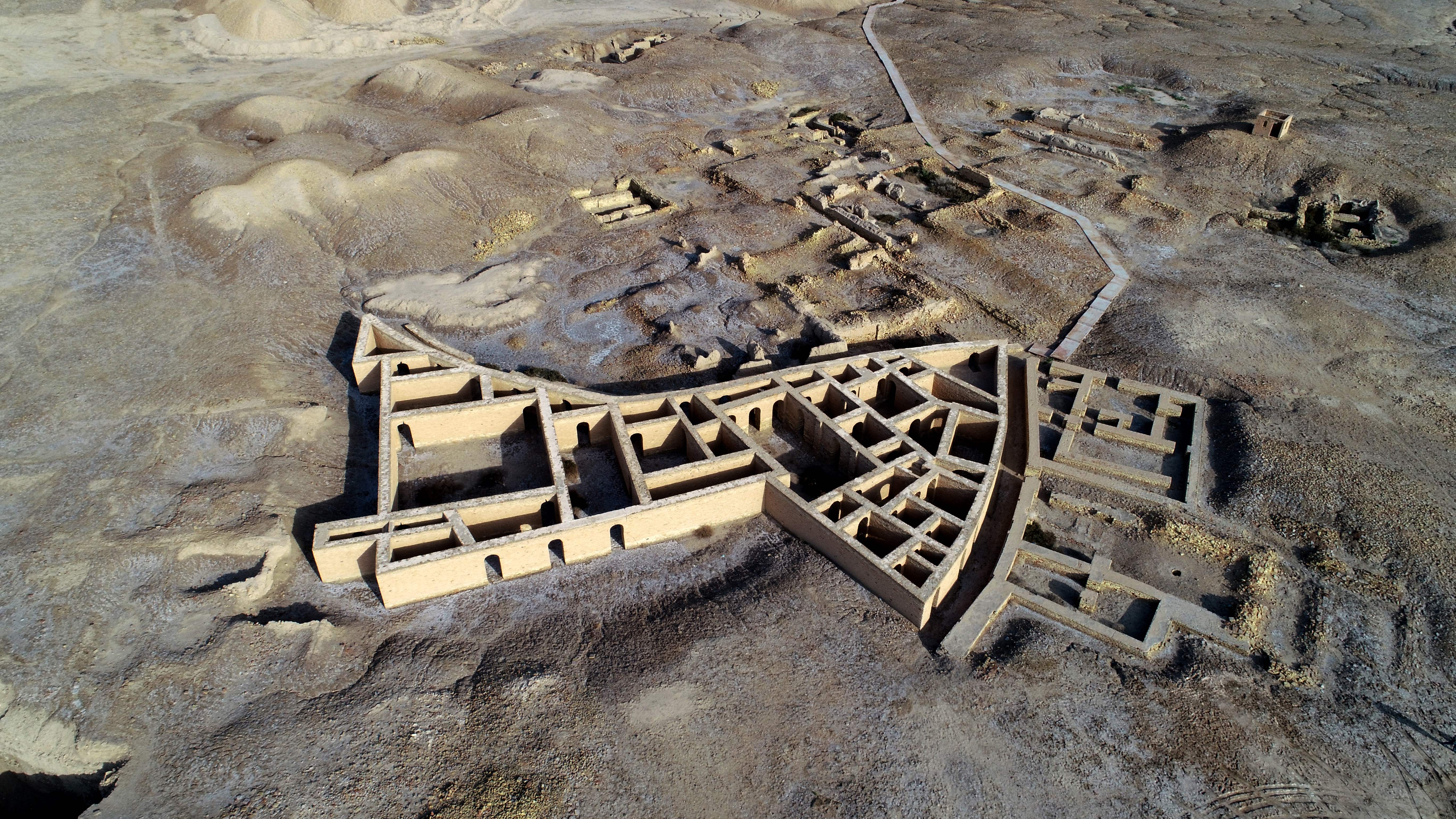 An aerial view shows the site where Abraham is thought to have been born in the ancient city of Ur, in Iraq’s Dhi Qar province