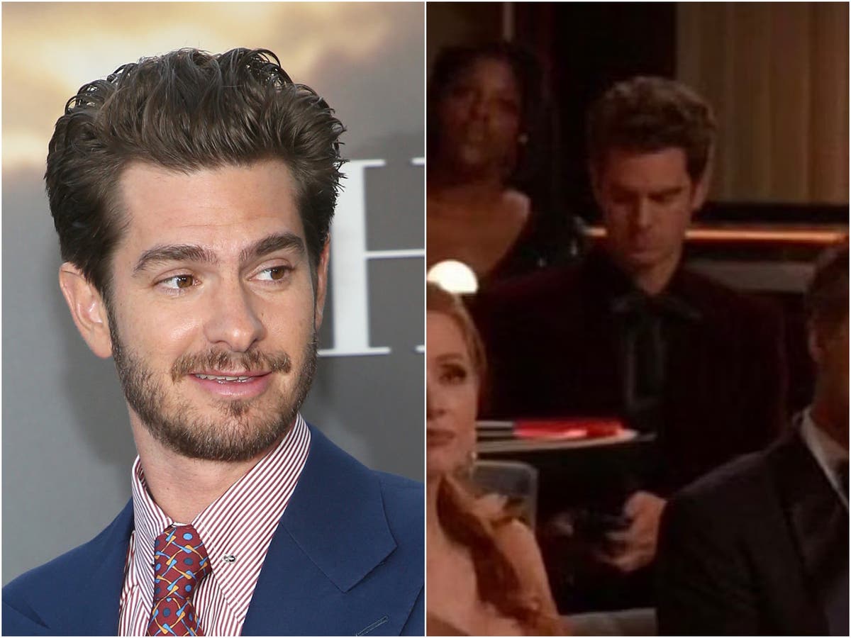 Andrew Garfield admits he was texting friends during the Oscars after Will Smith slap