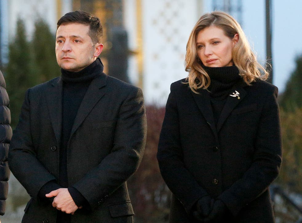 <p>Ukraine President Volodymyr Zelensky and his wife pictured in 2019, three years before Russia’s invasion </p>