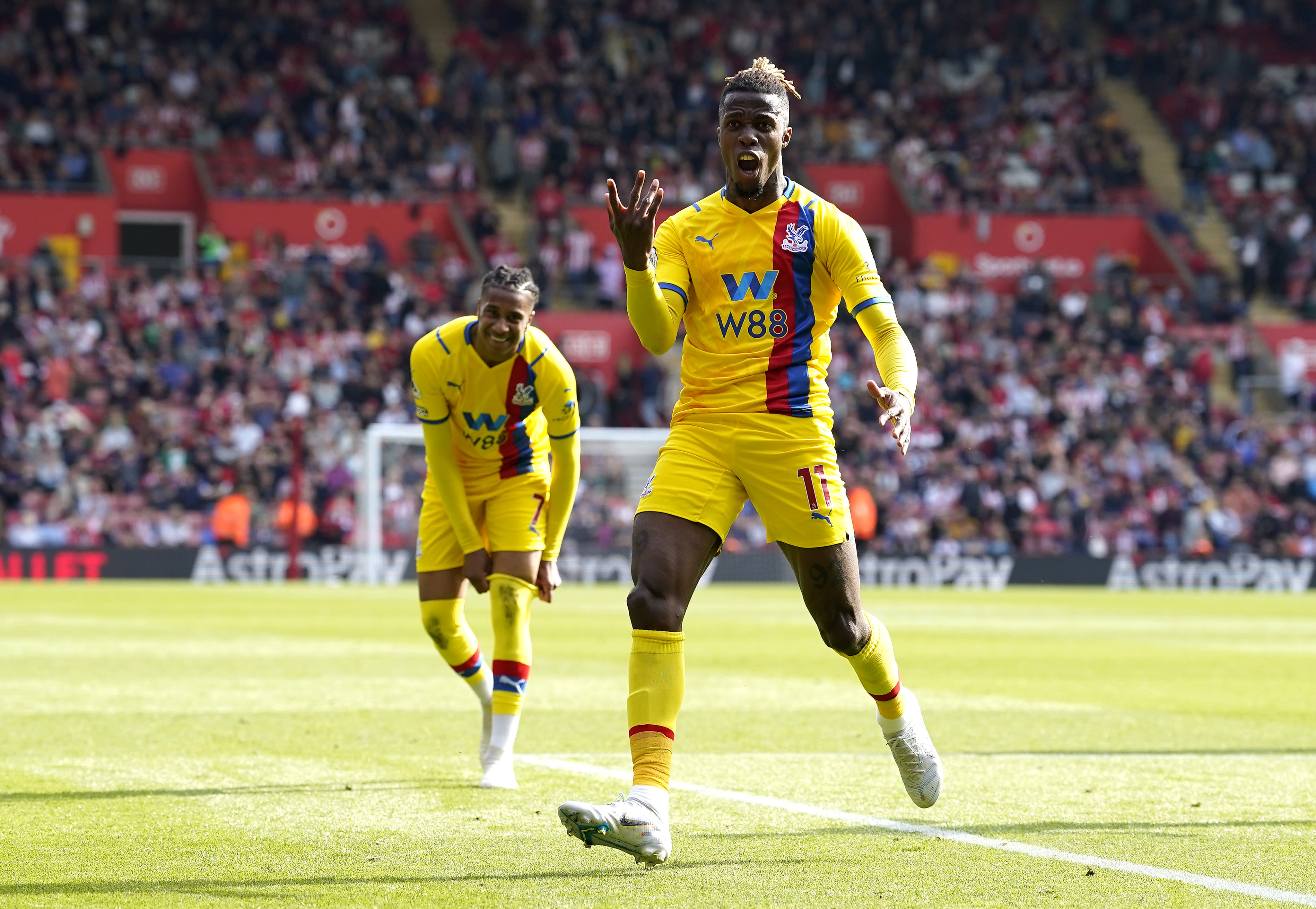 Wilfried Zaha came off the bench to score a stoppage-time winner (Andrew Matthews/PA)