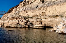 Human remains in barrel from ‘1980s murder’ surfaces due to drought conditions at lake near Las Vegas