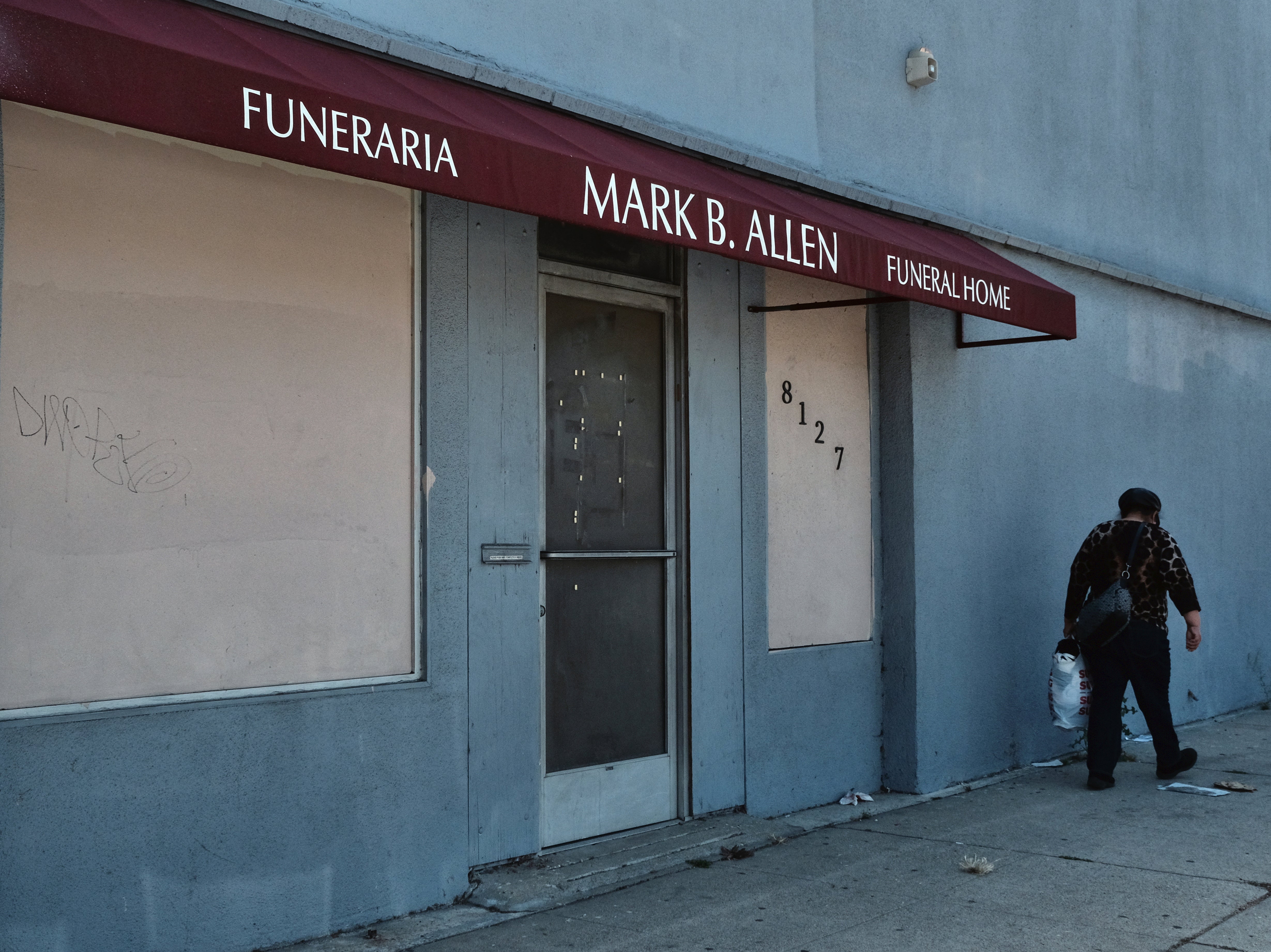 The shuttered funeral home in Los Angeles