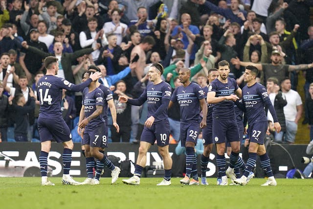 Manchester City responded to Liverpool’s victory earlier in the day with a 4-0 hammering of Leeds (Danny Lawson/PA)