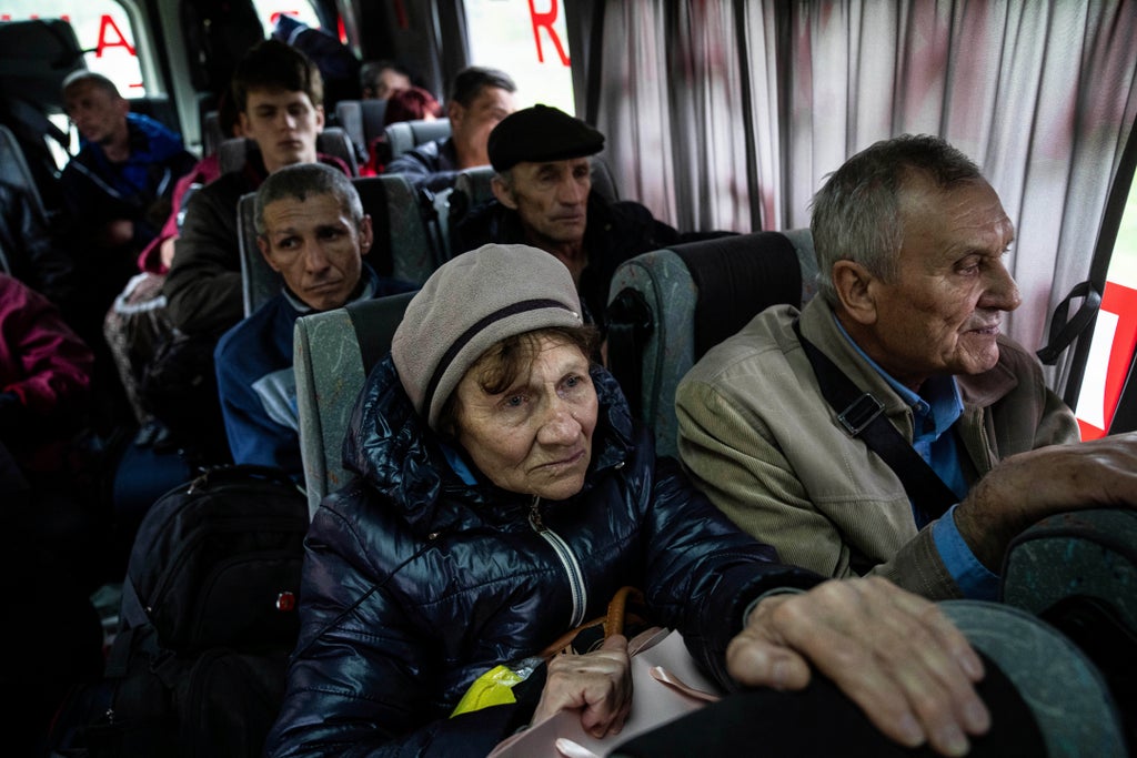 Some Ukrainians evacuated from ruins of Mariupol steel plant