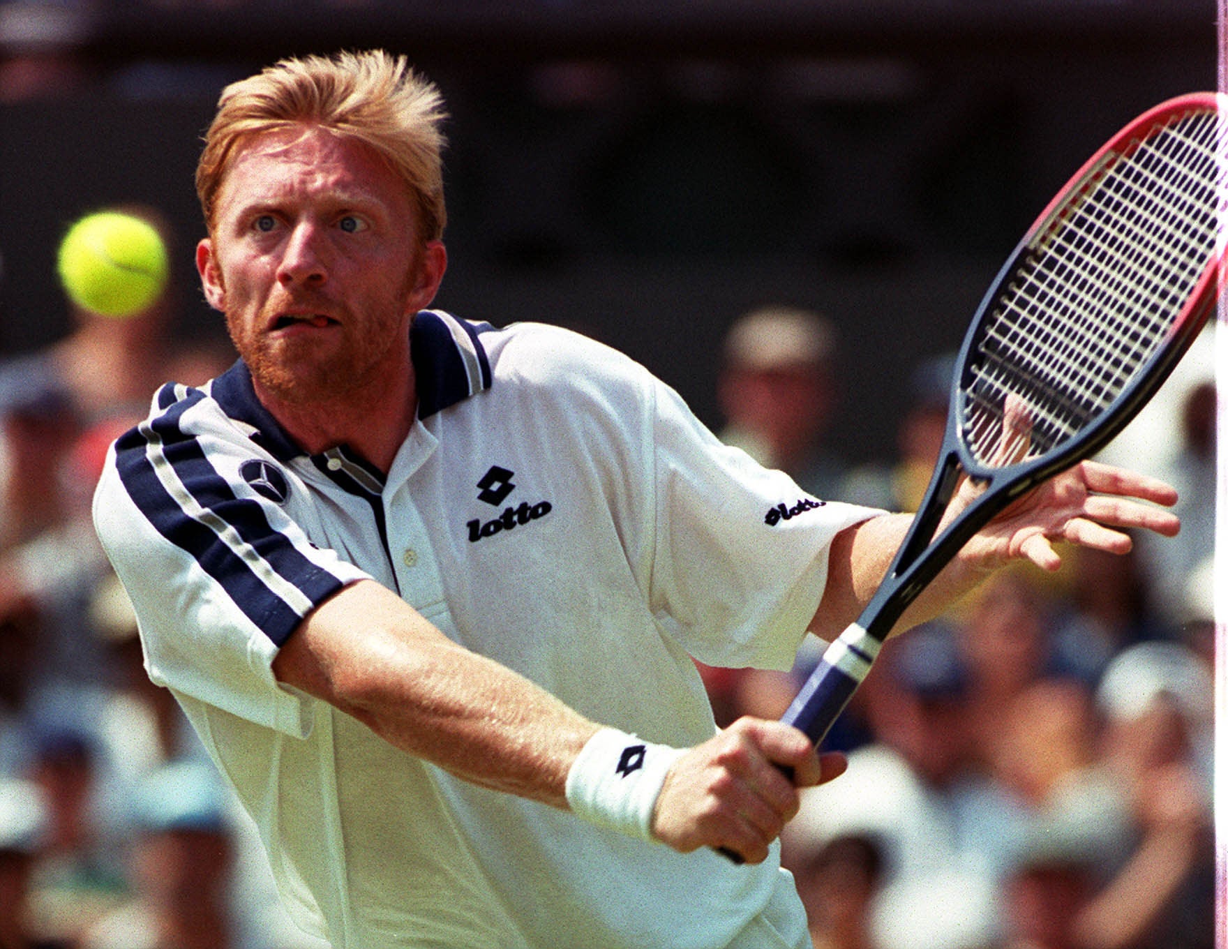 Boris Becker playing at Wimbledon in 1999 (Neil Munns/PA)