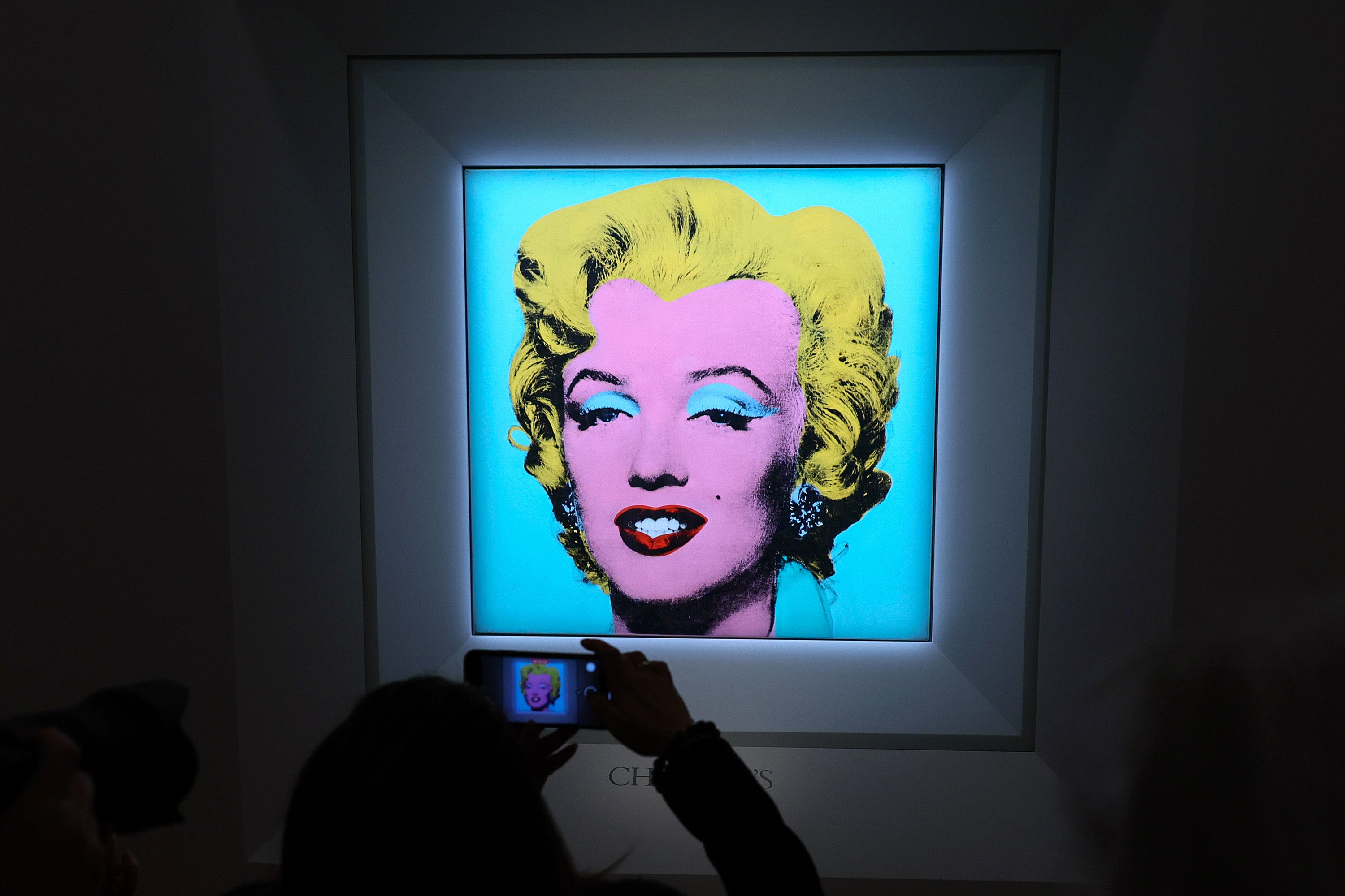 Warhol’s iconic portrait ‘Shot Sage Blue Marilyn’, which is due to go on sale at Christie’s in May