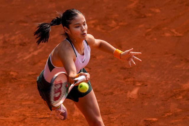 Emma Raducanu was in great form on the Madrid clay (Manu Fernandez/AP)