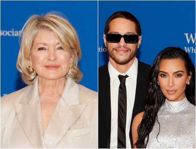 <p>Martha Stewart, Pete Davidson and Kim Kardashian at the 2022 White House Correspondents’ Dinner</p>