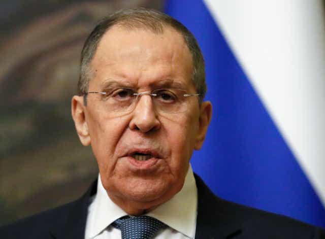 <p>FILE - Russian Foreign Minister Sergey Lavrov attends a joint news conference</p>