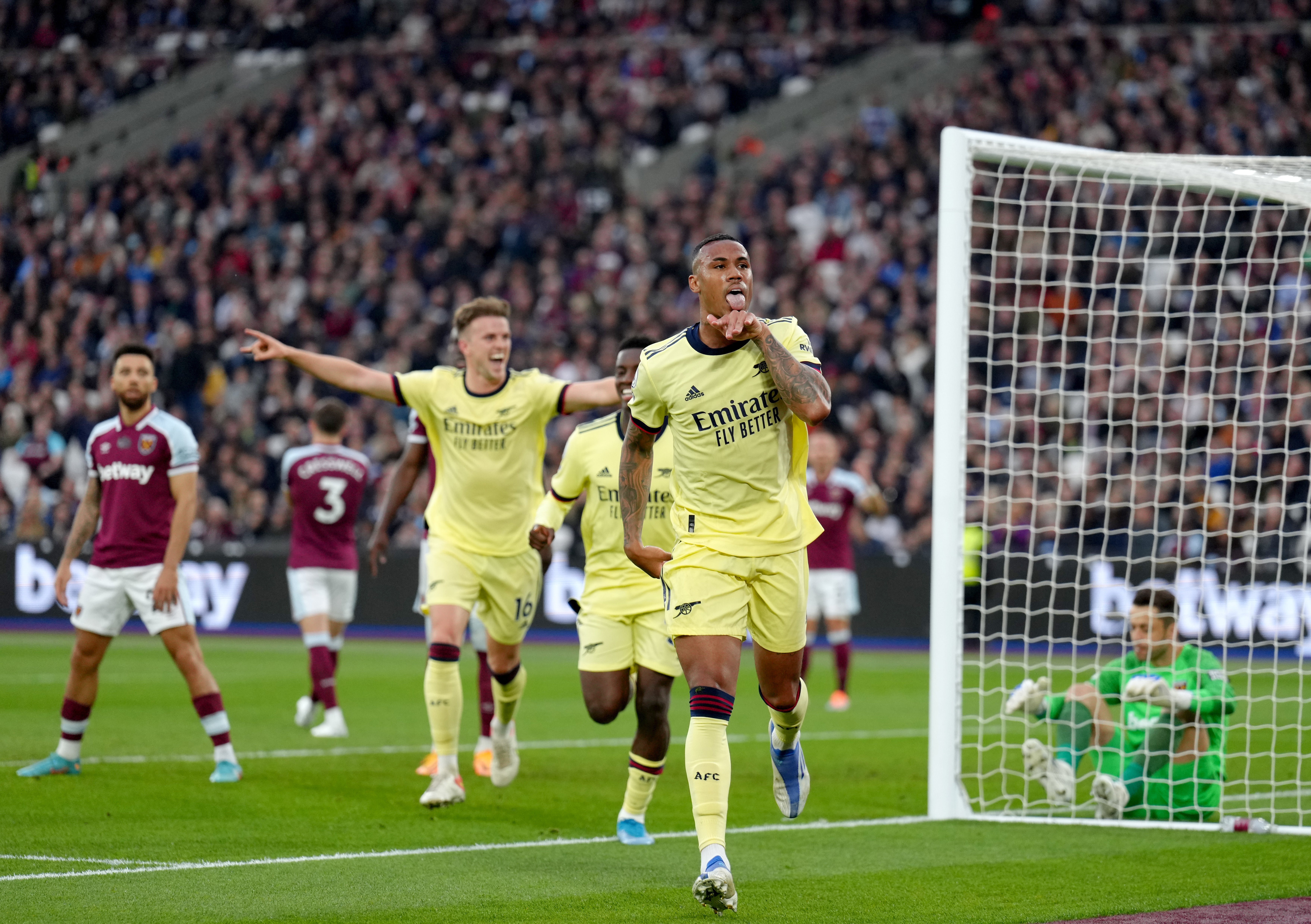 Arsenal were 2-1 winners at West Ham (John Walton/PA)