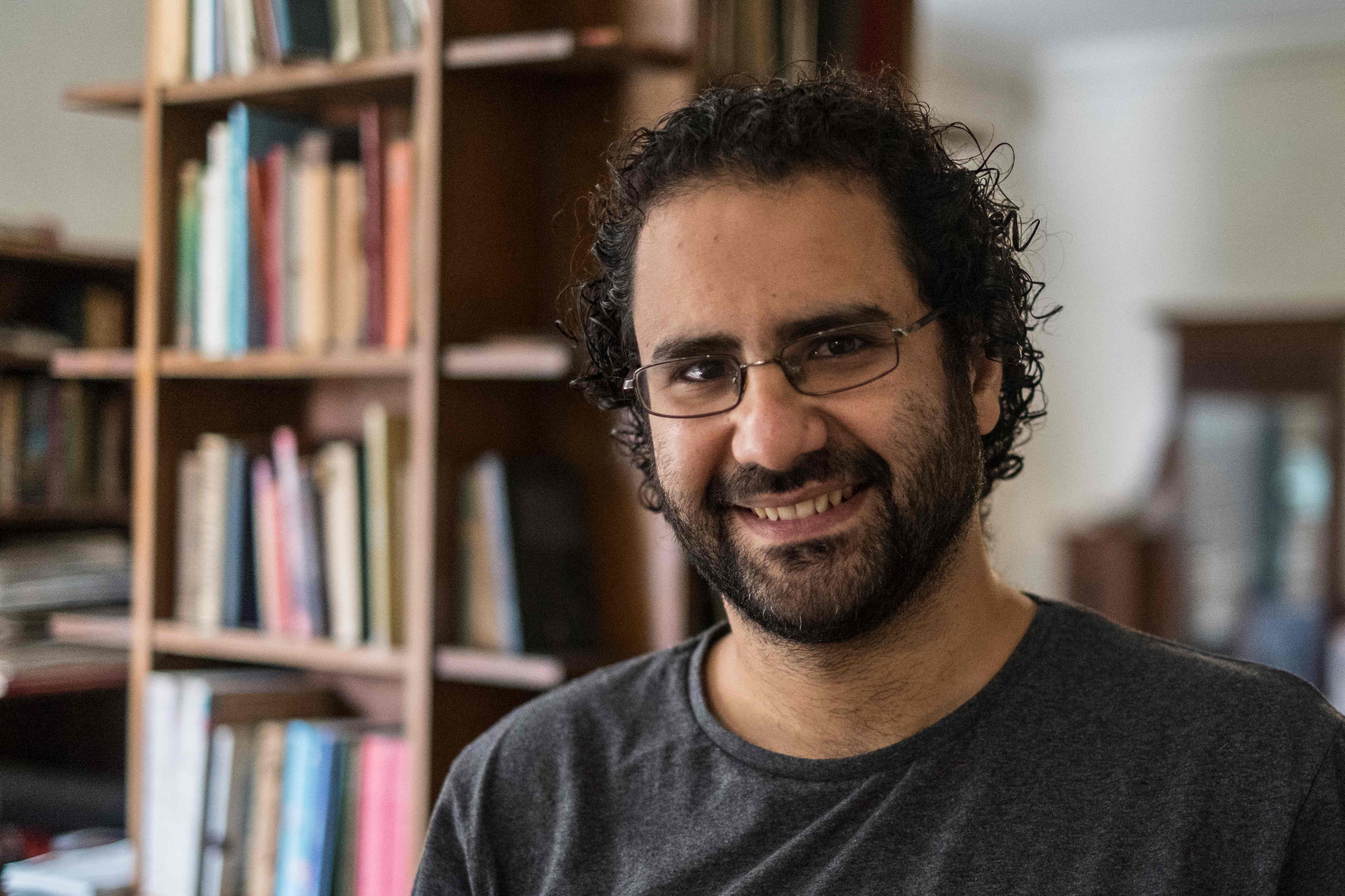 Alaa Abdel Fattah pictured at home in 2019