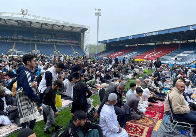 Ewood Park, Blackburn, which hosted Eid prayers (Ahmed Khalifa/PA)