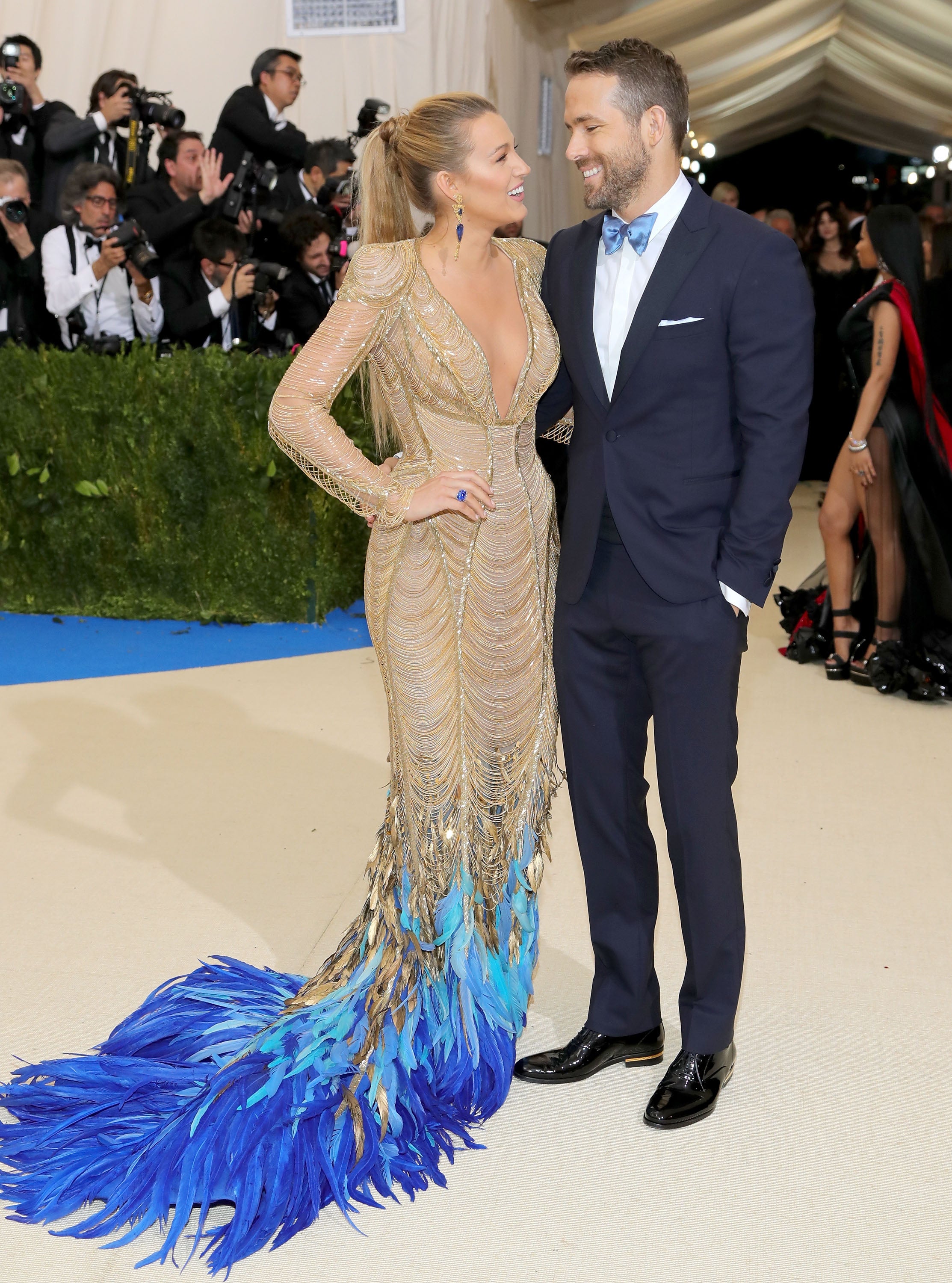 Blake Lively (L) Ryan Reynolds attend the "Rei Kawakubo/Comme des Garcons: Art Of The In-Between" Costume Institute Gala at Metropolitan Museum of Art on May 1, 2017