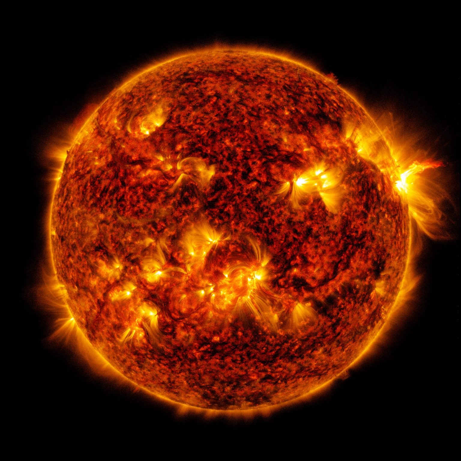 Nasa’s Solar Dynamics Observatory captured a solar flare erupting on the Sun on 30 April