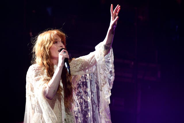 <p>Florence Welch of Florence + the Machine performs on stage at Theatre Royal Drury Lane on 19 April, 2022 in London, England</p>