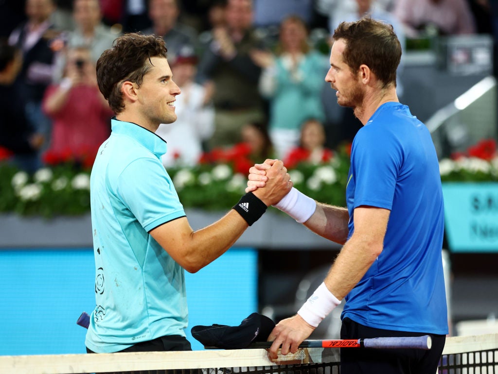 Andy Murray (right) sympathises with Dominic Thiem’s battles to rediscover top form after injury