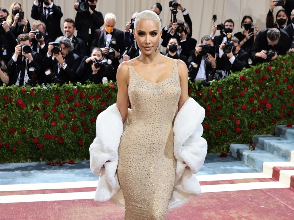 Kim Kardashian wears Marilyn Monroe’s dress at Met Gala before changing into replica
