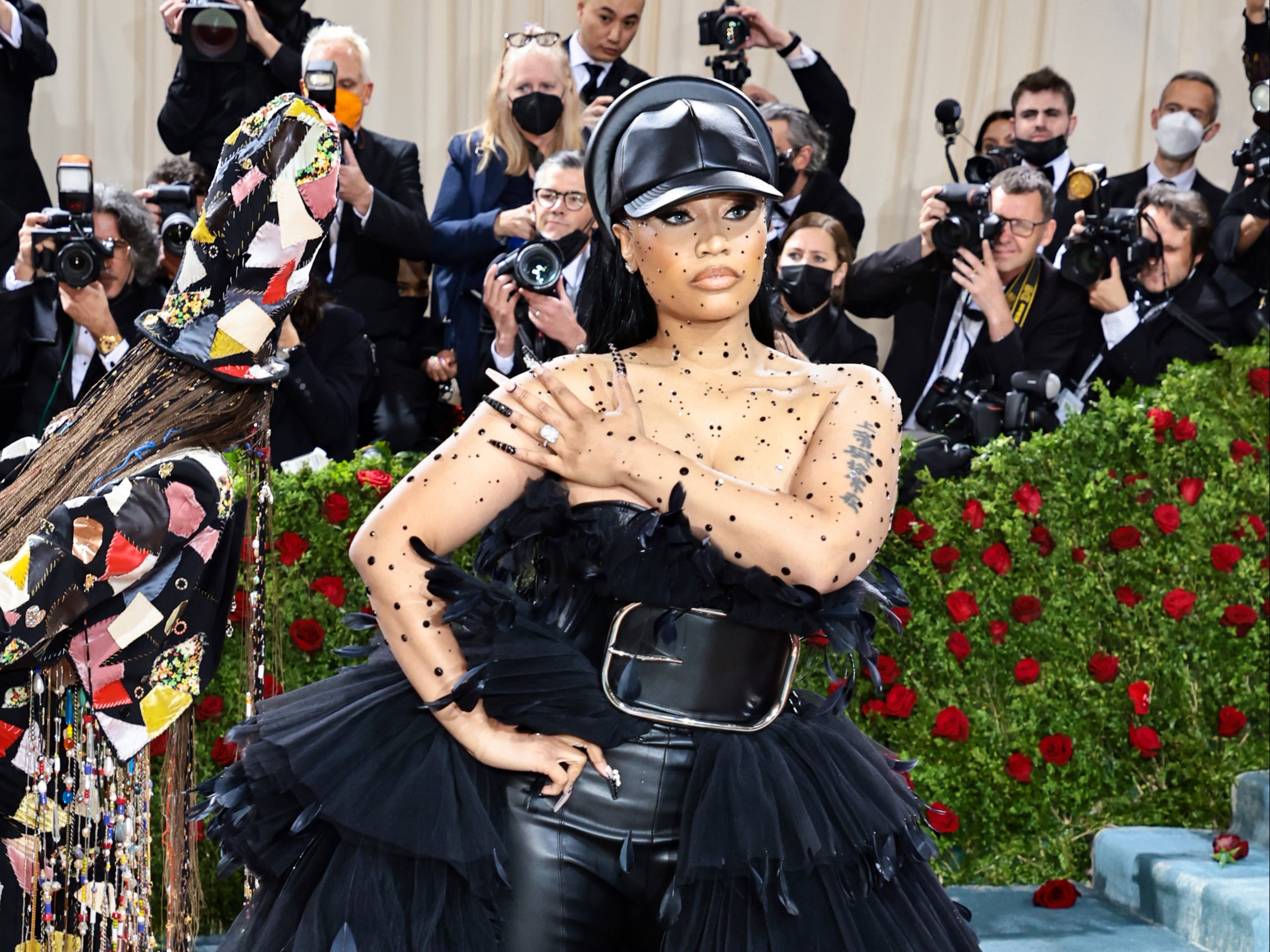 New York, USA. 2nd May, 2022. Nicki Minaj wearing Burberry while