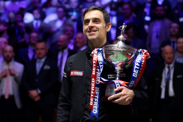 <p>Ronnie O’Sullivan secured his seventh world title with an 18-13 victory over Judd Trump </p>