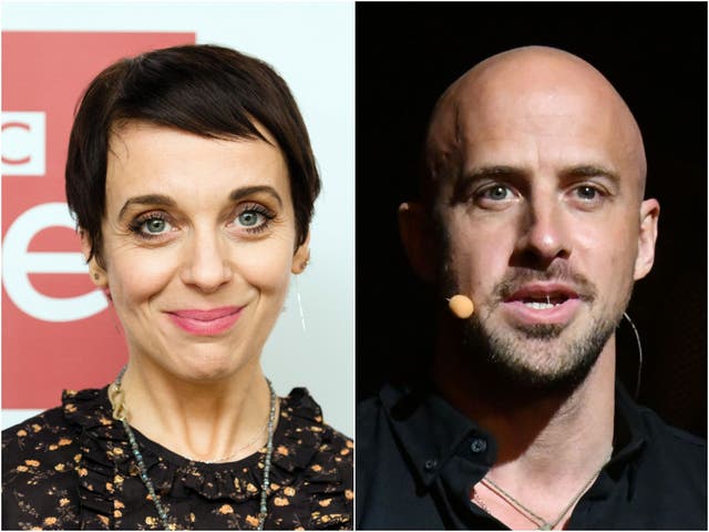 <p>Amanda Abbington and fiancé Jonathan Goodwin</p>