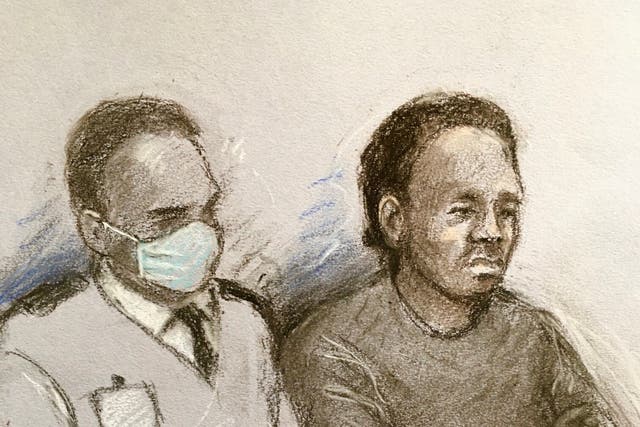 Court sketch of Joshua Jacques in the dock during a previous appearance (Elizabeth Cook/PA)