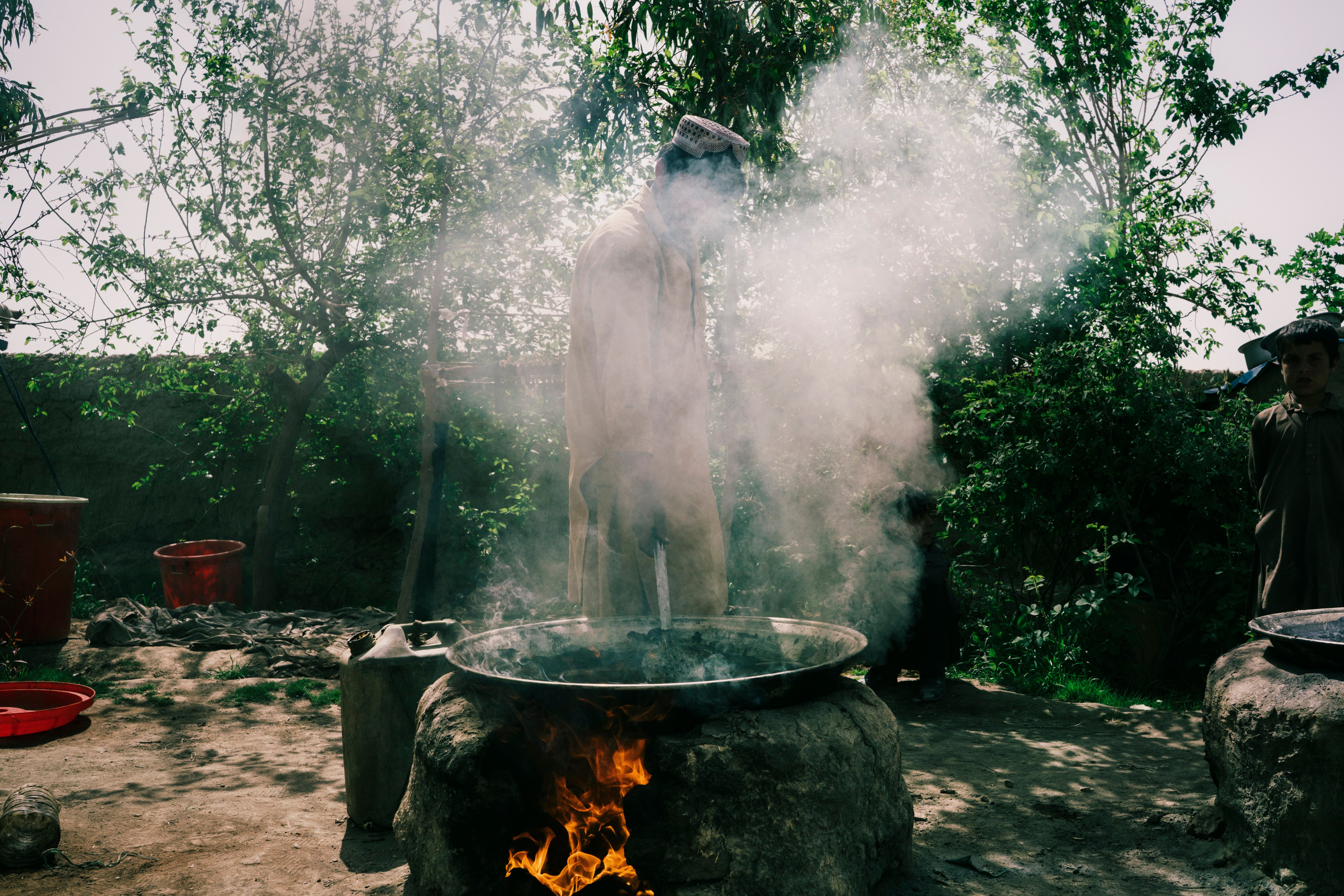 Chemicals are boiled together with ephedra powder in order to produce methamphetamine