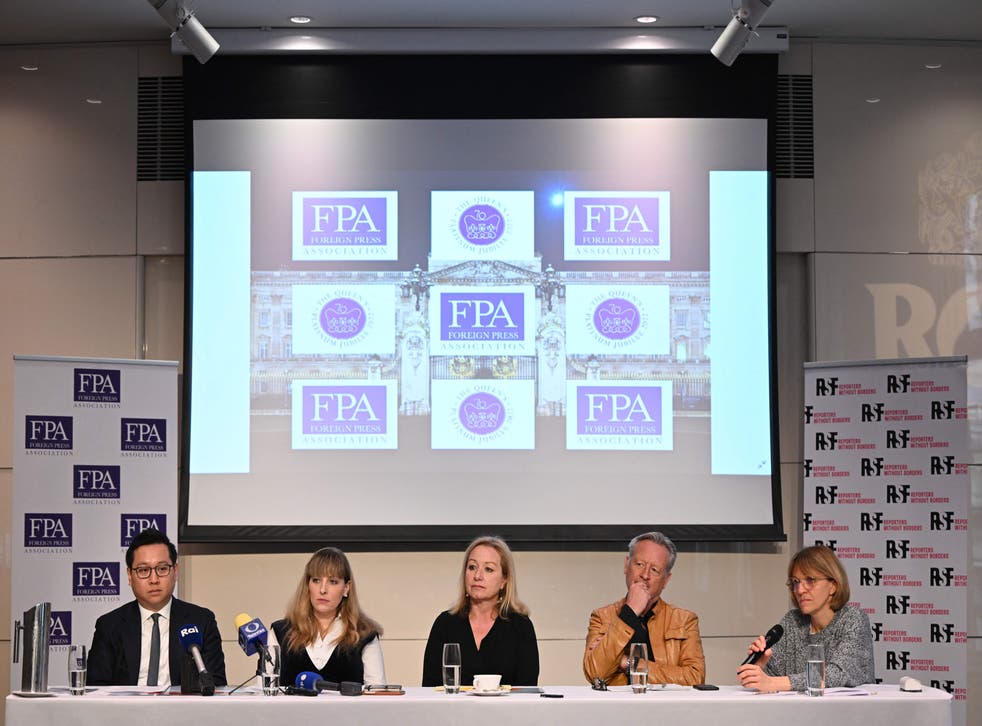 <p>Reporters Without Borders press conference unveiling its 2022 World Press Freedom Index, at Royal Overseas League, in London on 3  May 2022</p>