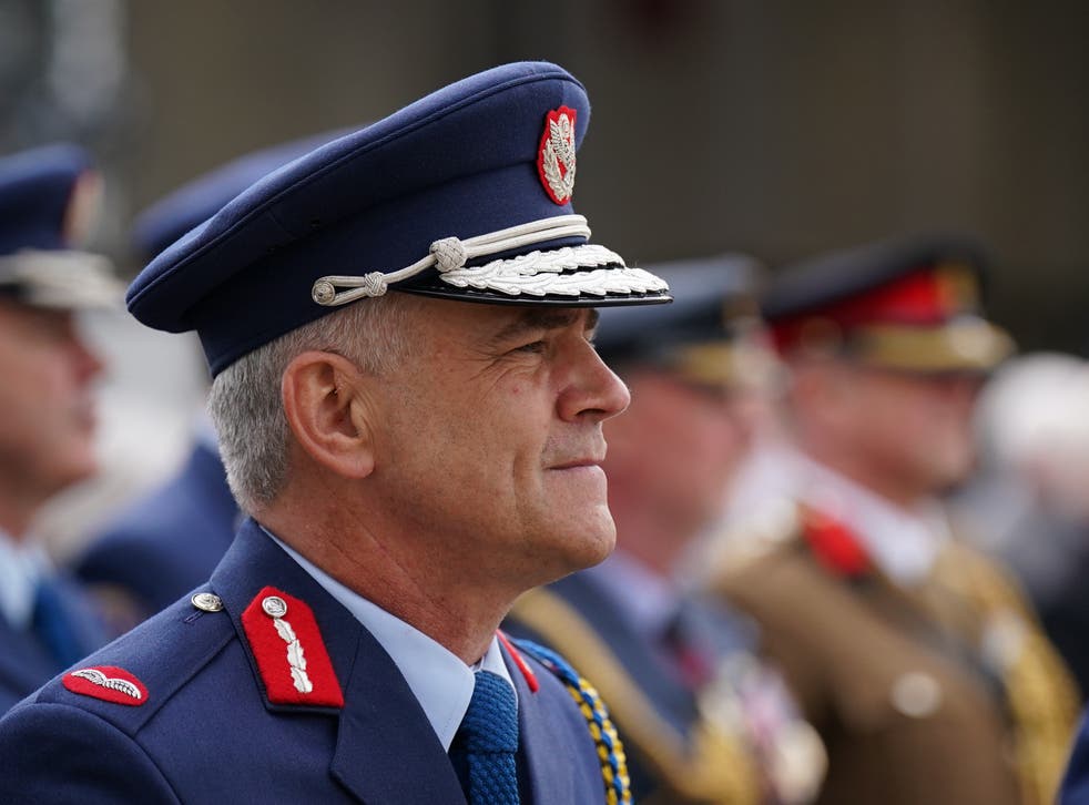Chief of Defence Forces Lt Gen Sean Clancy during a ceremony marking Centenary of the military handover of Baldonnel Aerodrome to Irish Defence Forces by the RAF in 1922 (Niall Carson/PA)