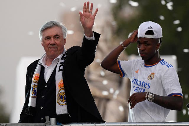 <p>Carlo Ancelotti (left) has guided Real Madrid to his first La Liga title </p>