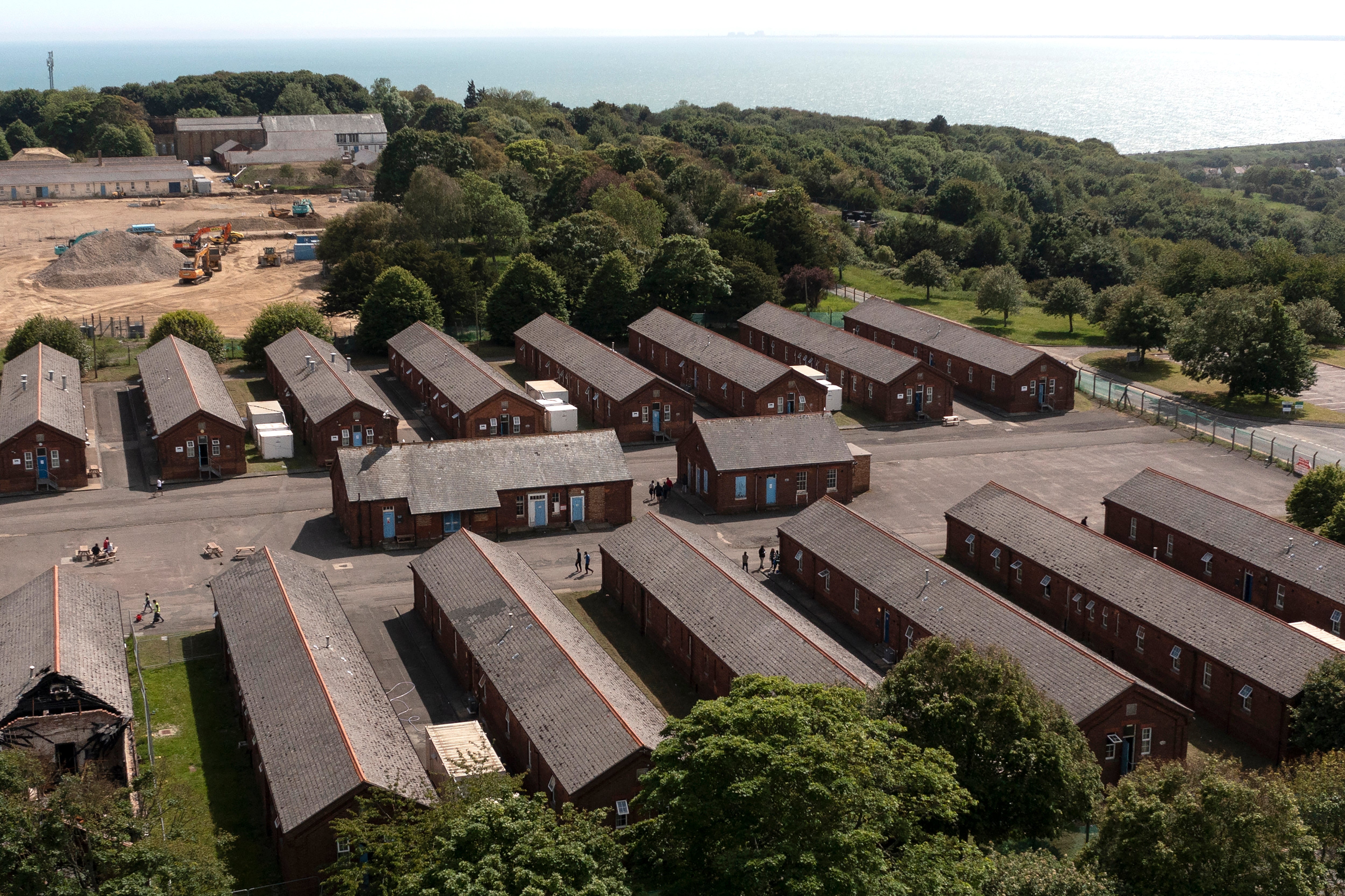 Napier Barracks in Folkestone. Six asylum seekers won their high court challenge against the UK Home Office ruling that the barracks was ‘unsafe’ and ‘squalid’