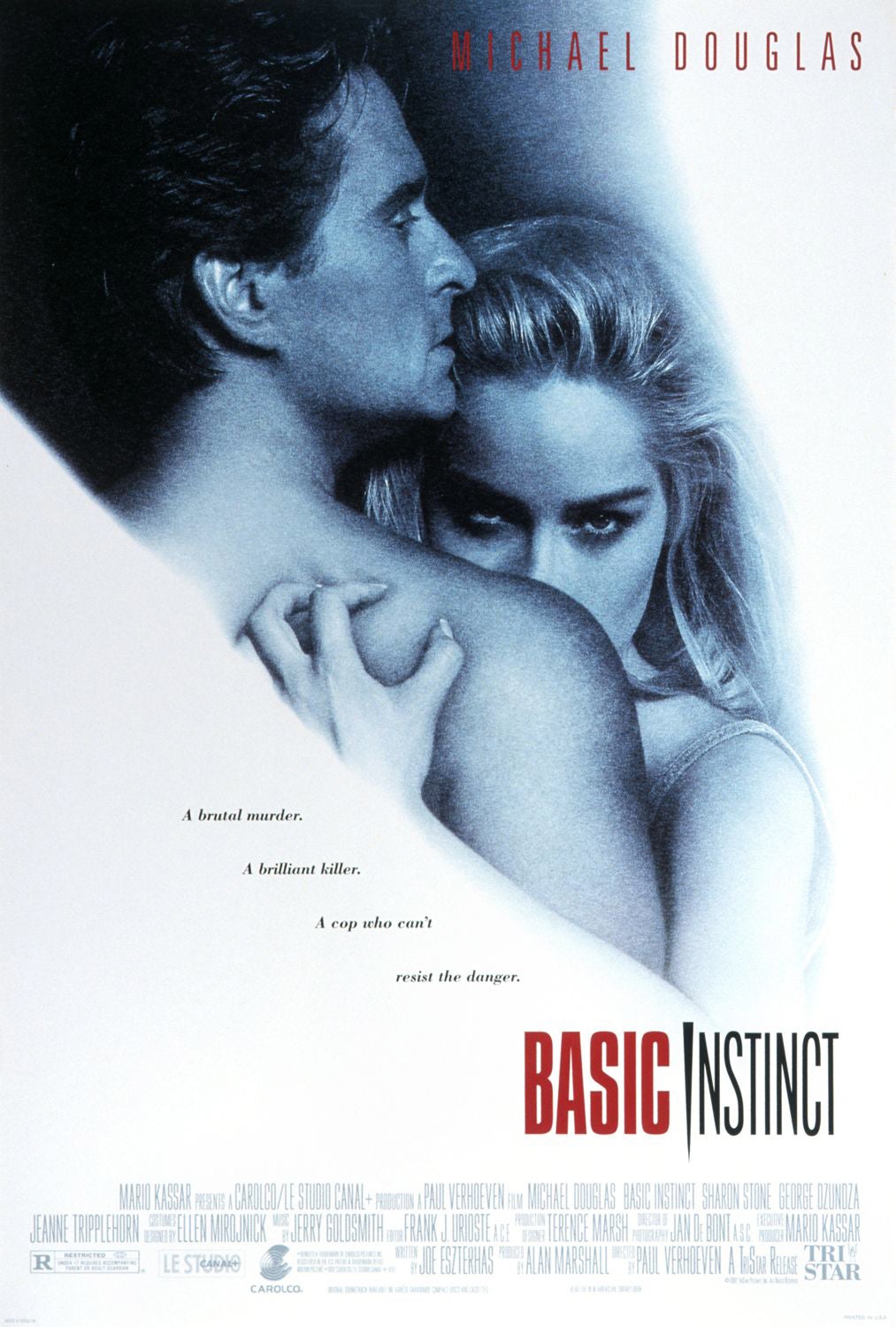 The original poster artwork for ‘Basic Instinct’