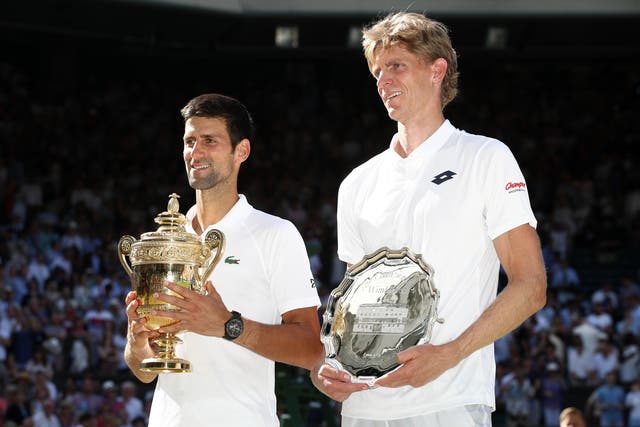 Kevin Anderson, right, was the runner-up to Novak Djokovic at Wimbledon in 2018 (John Walton/PA)