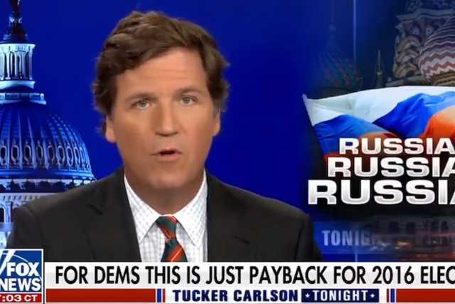 <p>Tucker Carlson claimed the 'war in Ukraine is designed to cause regime change in Moscow’</p>