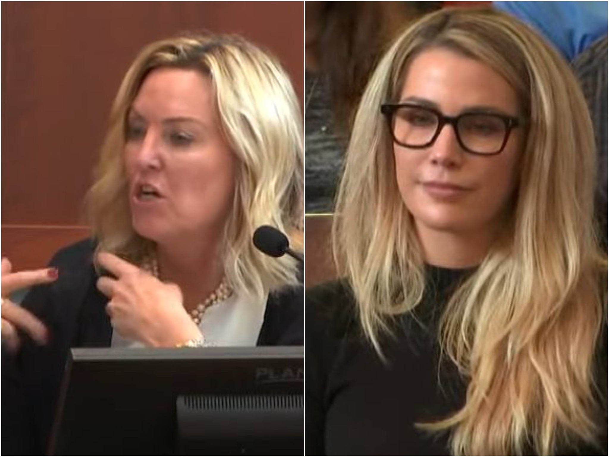 Dr Shannon Curry (R) appeared in court as Dr Dawn Hughes (L) testified earlier this month