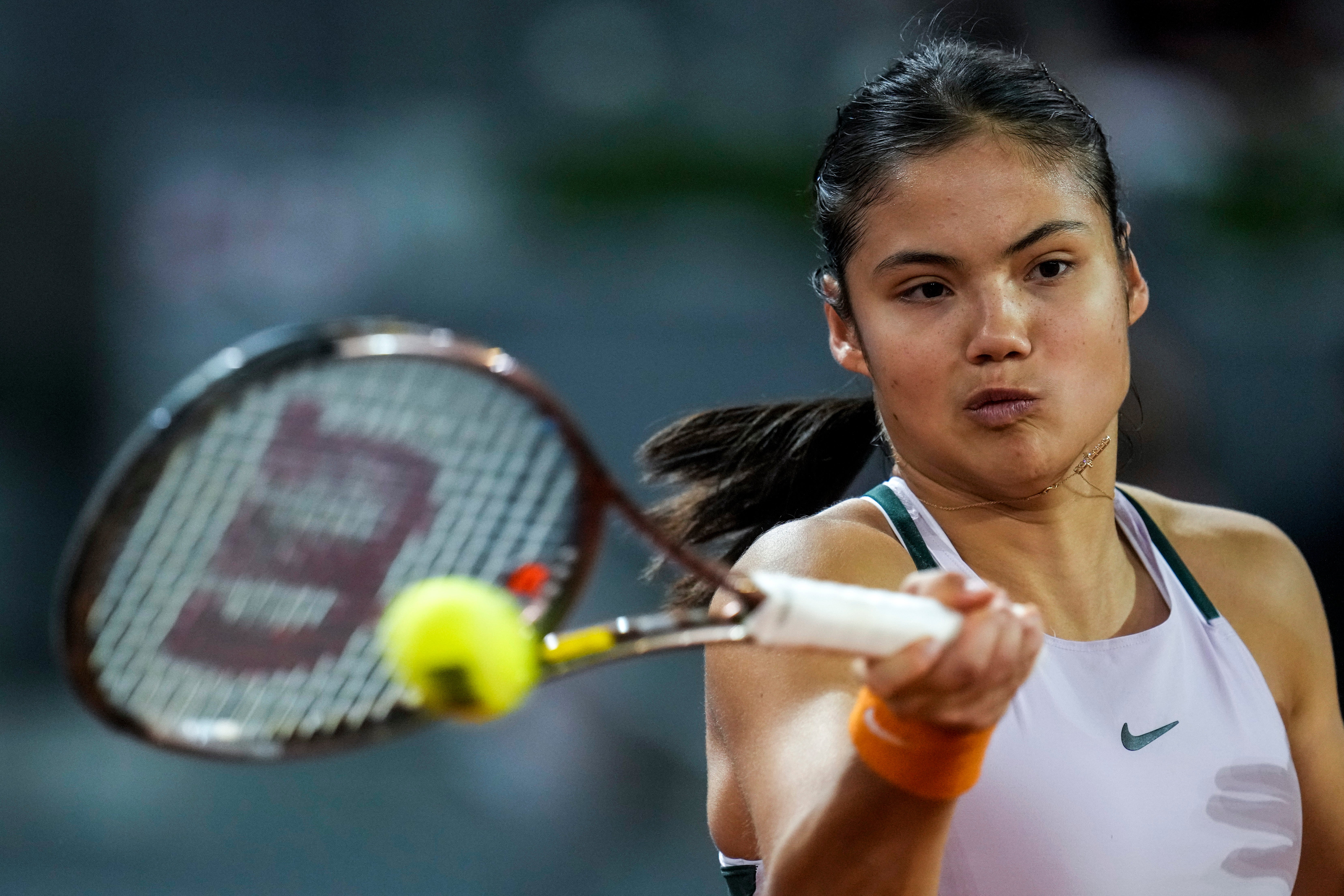 Emma Raducanu was knocked out of the Madrid Open (Manu Fernandez/AP/PA)