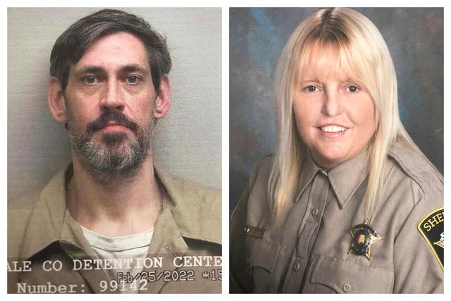 <p>This combination of photos provided by the US Marshals Service and Lauderdale County Sheriff's Office in April 2022 shows Casey Cole White (left) and prison officer Vicky White</p>